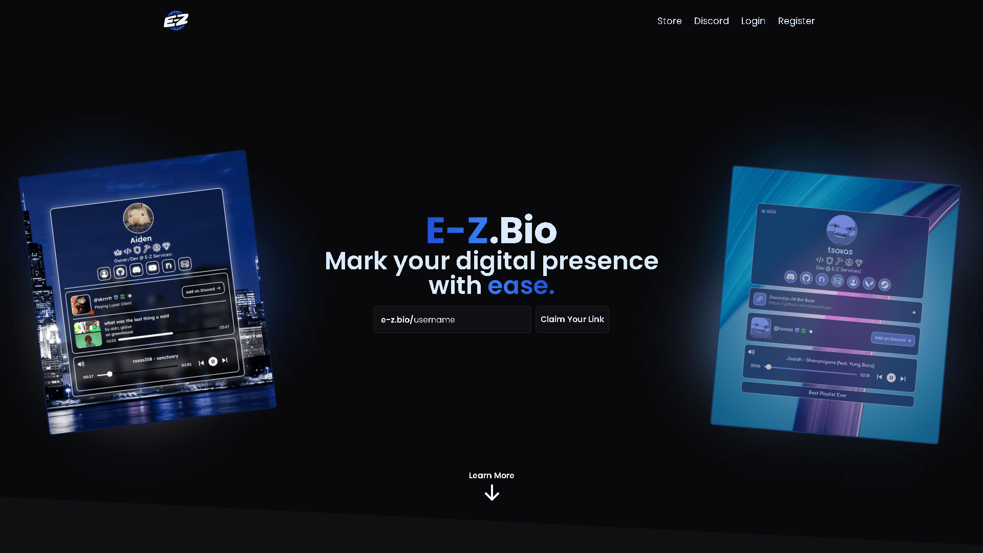 E-Z.bio homepage